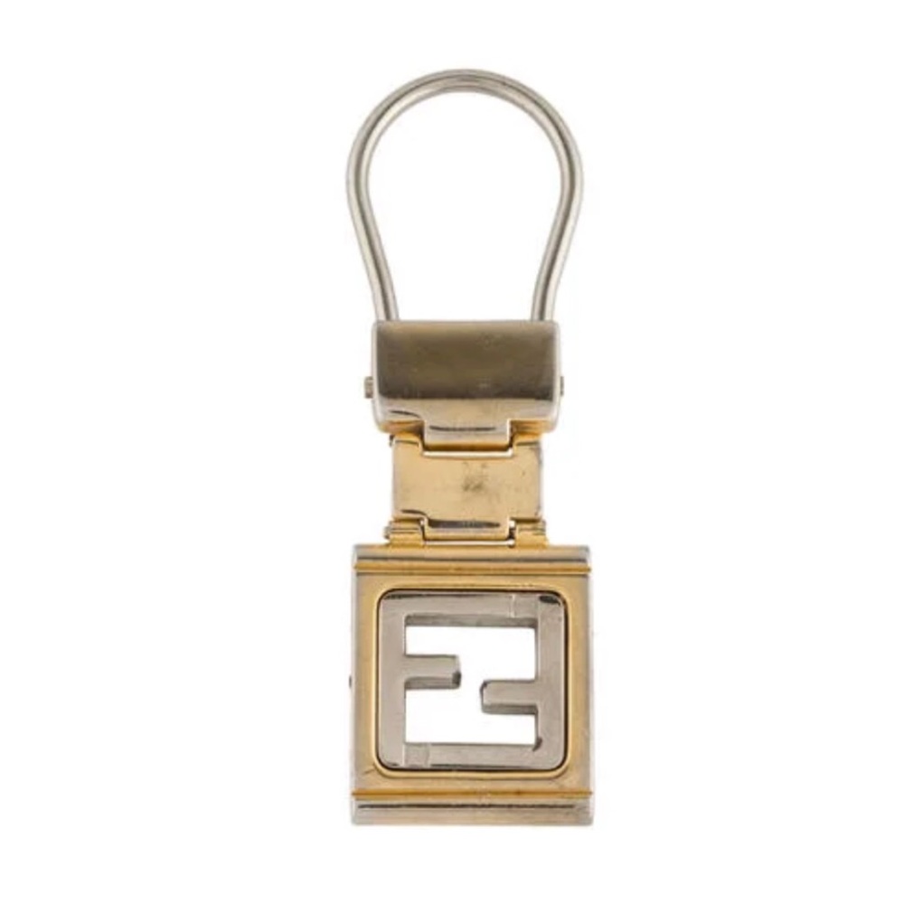 Fendi Metal Double F Two Toned Keychain